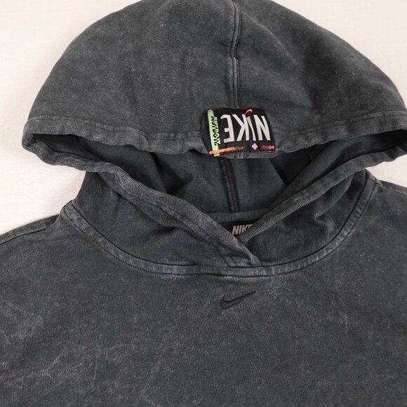 NIKE Stonewash Lightweight Crop Hoodie Women's XL Embroidered Swoosh Neon Logo - Picture 2 of 11